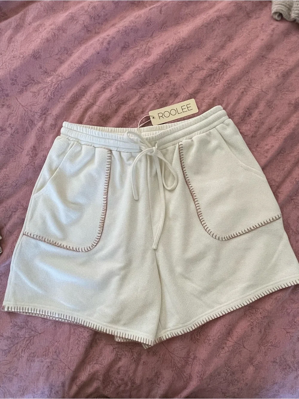 Roolee Cream Knit shorts and Floral shorts - Picture 2 of 6